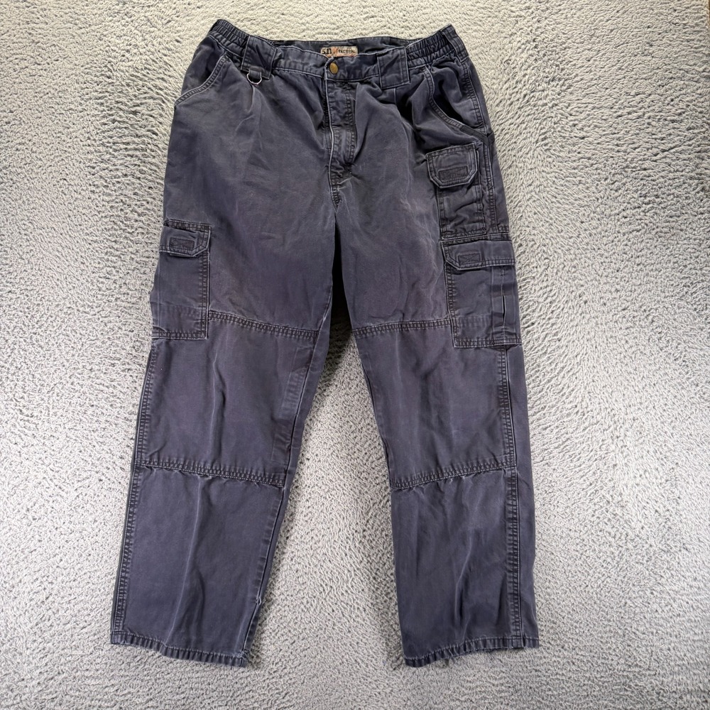 5.11 Tactical Pant Mens 36x28 Blue Cargo Straight-Leg Workwear Travel Utility